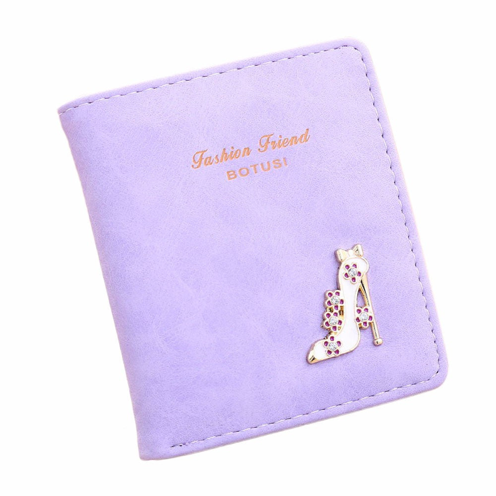 Wallet Women Girl High Heels Slim Coin Purse PU Leather Wallets Card Holders Bolsos Femenina CF