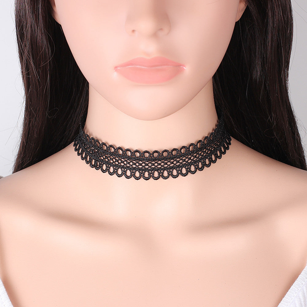 Choker Necklace Set Stretch Vintage Classic Gothic Tattoo Lace Retro Black  voc  eBay