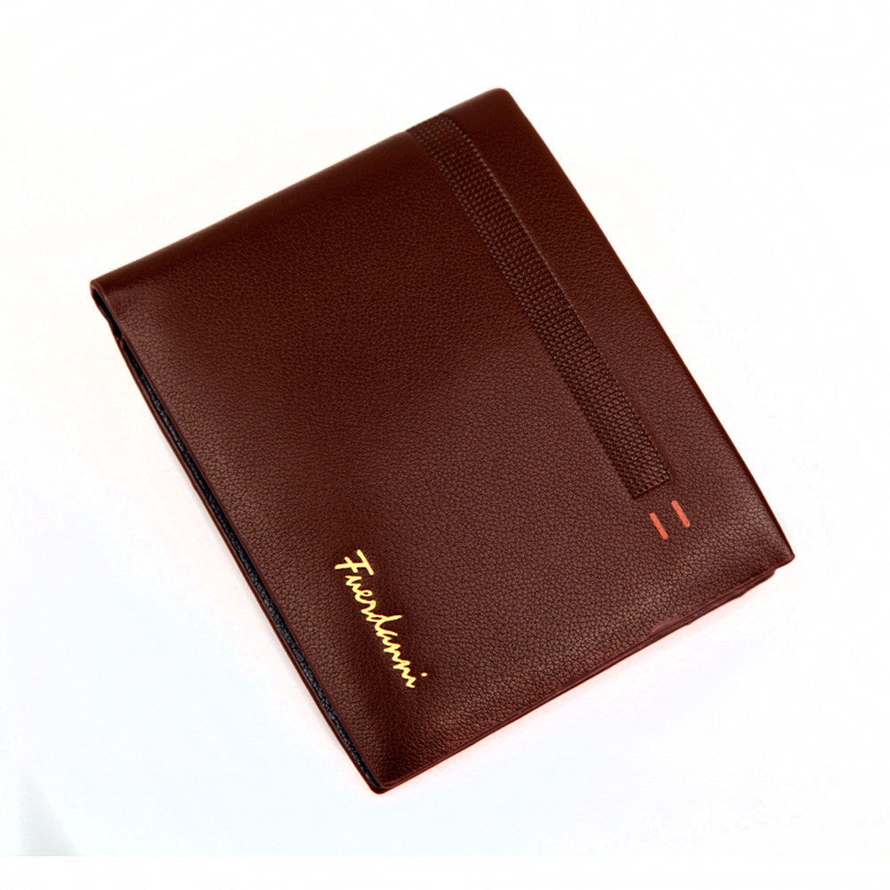 Wallet Men PU Leather Purse Card Cash Receipt Holder Bifold Wallets Stripe Bolso Masculino CF