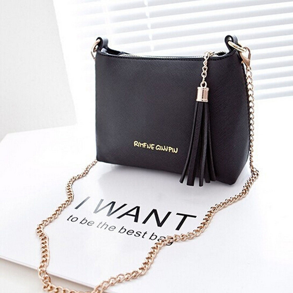 Women PU Leather Handbags Tassel Mini Shell bags Candy Chain Bags Ladies Women's Messenger bags 