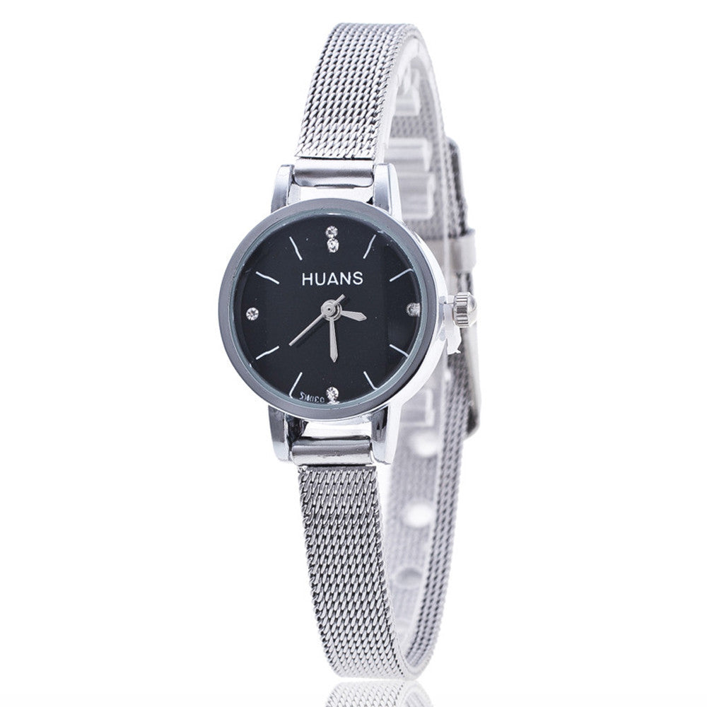 Women Watches Ladies Silver Stainless Steel Mesh Band Wrist Watch Bracelet Clock Relogio Feminino CF