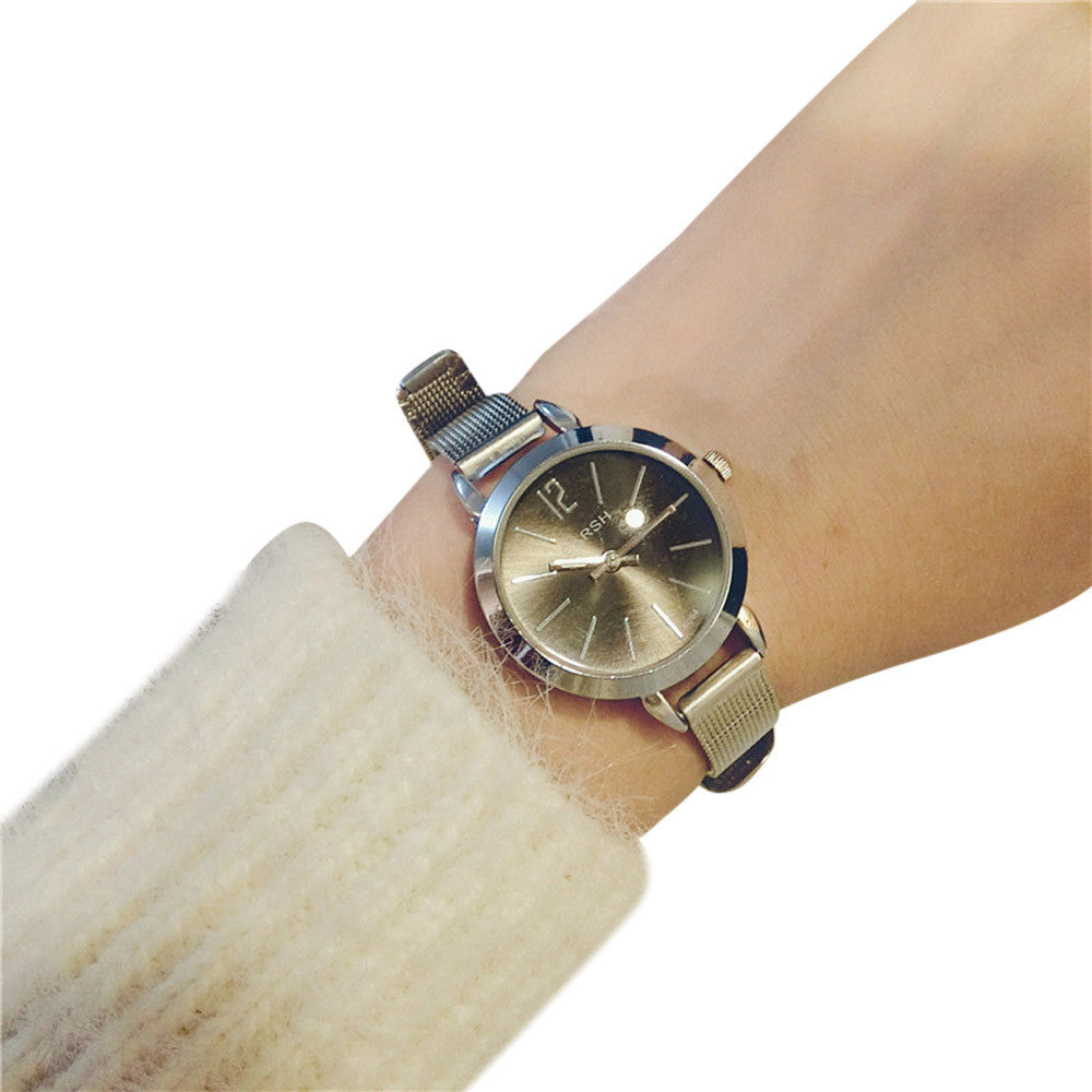 Women Watches dress clock Simple Bracelet Silver Lady Exquisite Fine With A Small Dial Watch Relogio