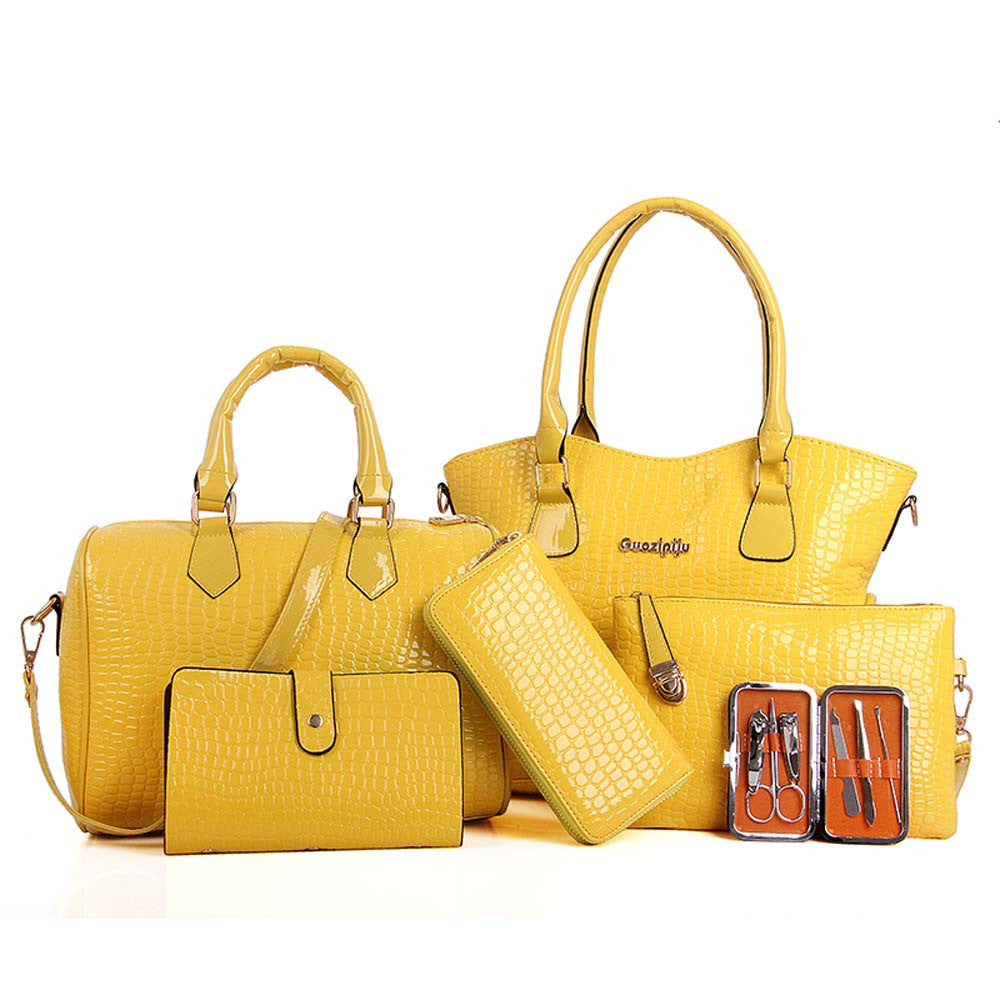 Six Set Bags Handbags Women Famous s Shoulder Bags Six Pieces PU