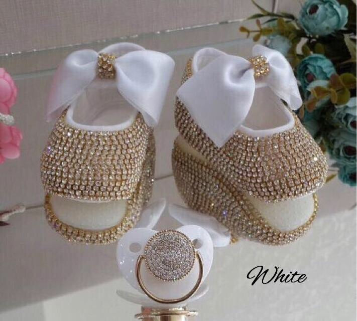 blinged out baby shoes