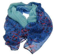 create multiple outfits with accessories, bright blue animal print scarf