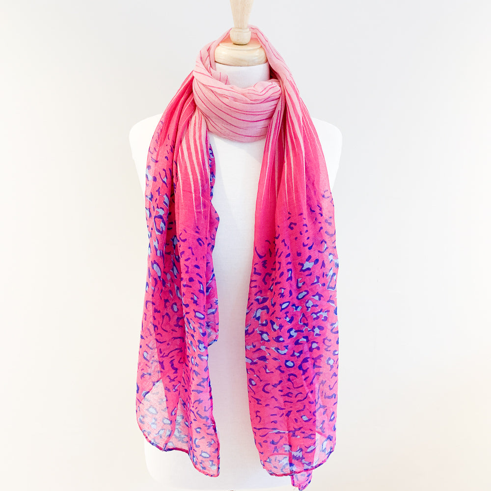 pink print scarf