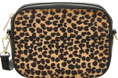 create multiple outfits with accessories, italian leather animal print bag