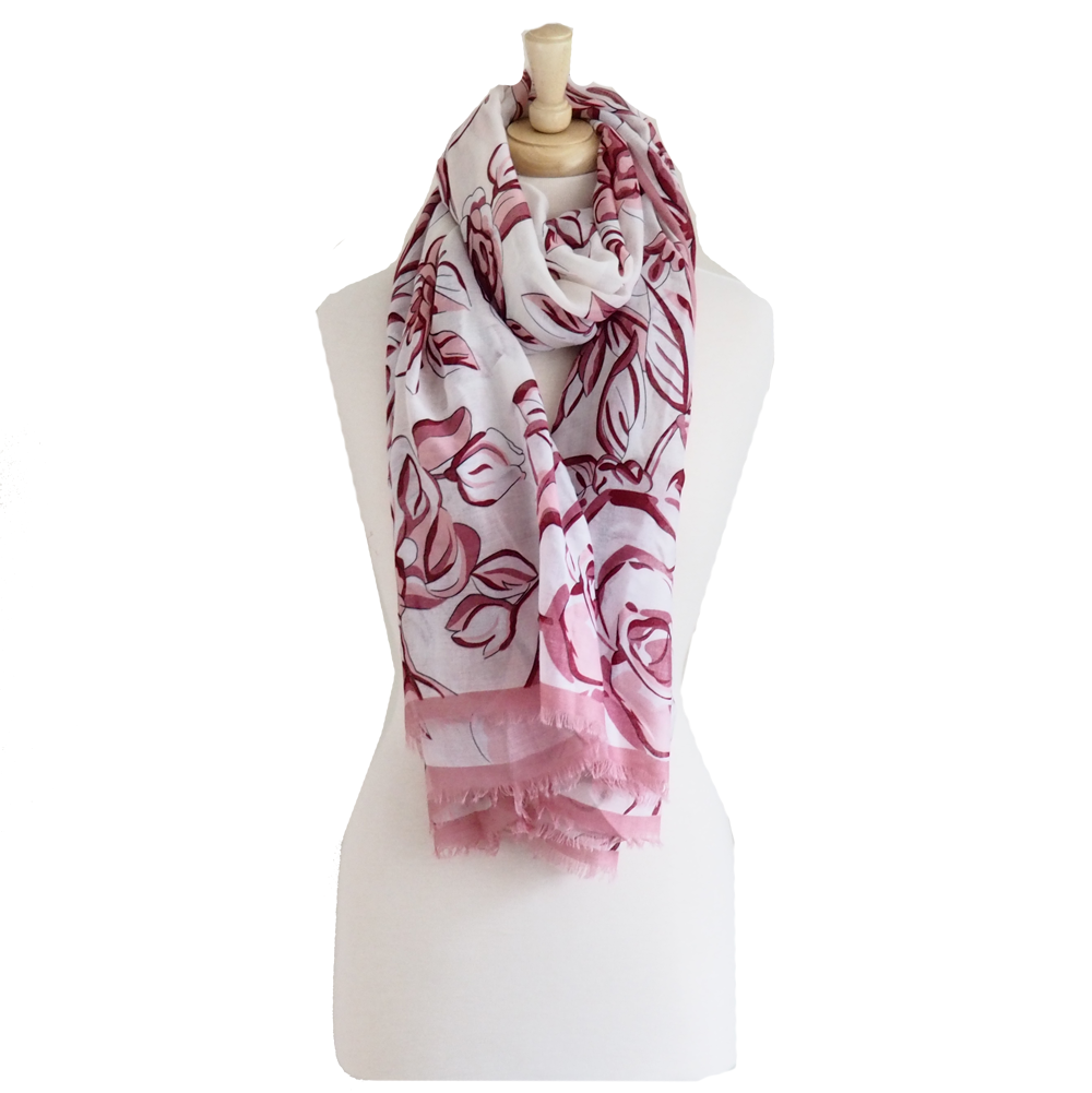 pink and cream scarf