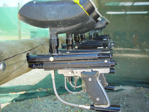 Paintball pistols ready to use