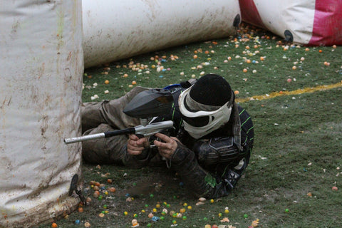 Taking cover in a paintball game but still being able to fire