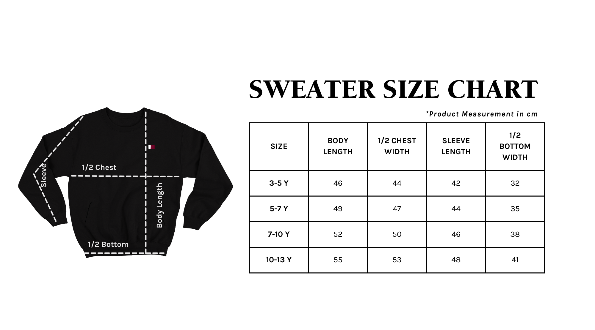 Qatar sweater trouser set for kids - black color