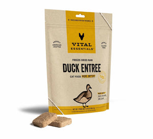 Vital Essentials(R) Freeze-Dried Raw Duck Entree Cat Food Mini Patties, - Cats of Coventry