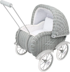 wicker dolls pram