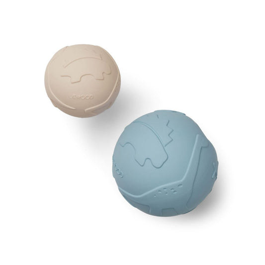 Liewood Thea Baby Ball (Set of Two) in Dino Sandy/Sea Blue Mix - Scandibørn