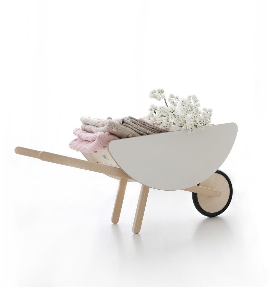 wooden toy wheelbarrow