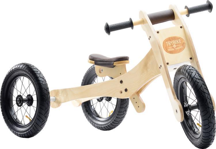 wooden scoot along bike