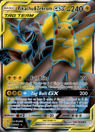 Pikachu Zekrom Gx Full Art 162181 Team Up