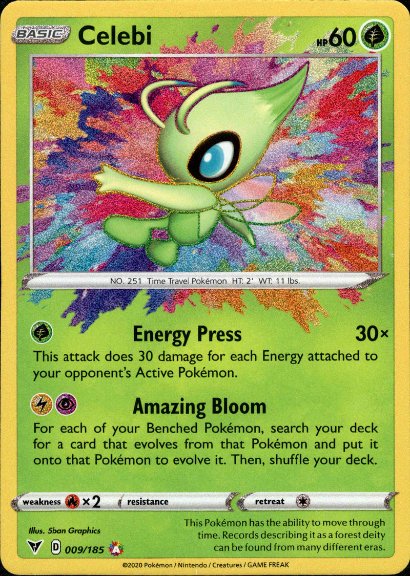 Celebi 009 185 Vivid Voltage Holo Card Cavern Trading Cards Llc