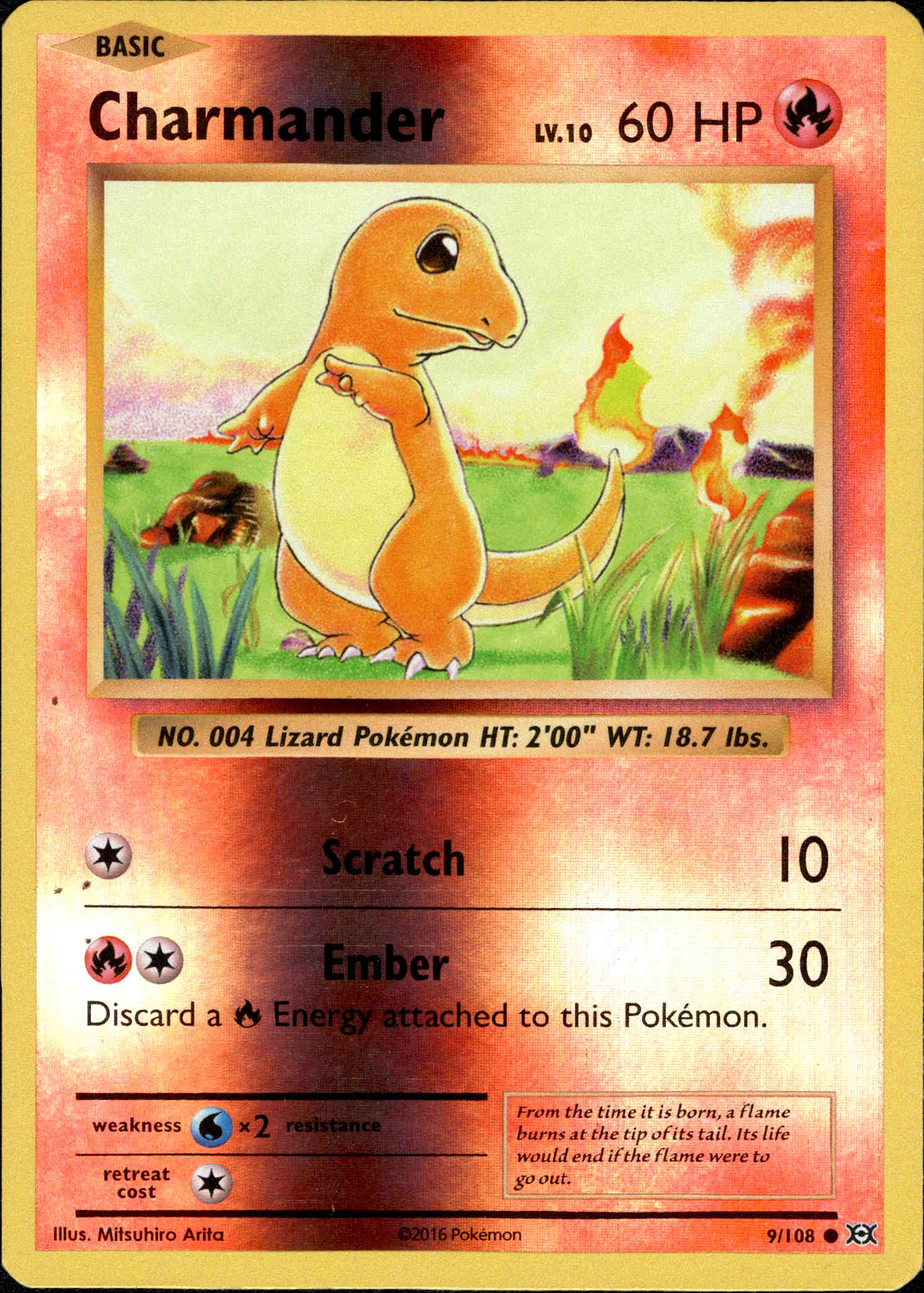 Charmander 9/108 Evolutions Reverse Holo Card Cavern Trading