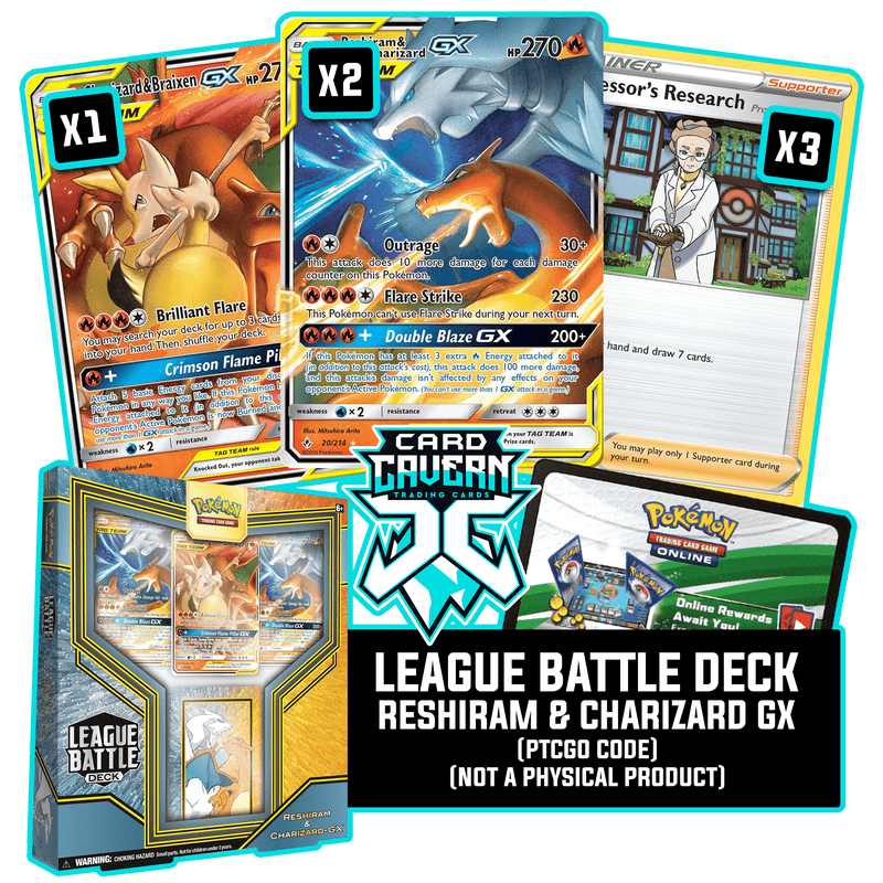 League Battle Deck: Reshiram & Charizard GX PTCGO Code - Card Cavern Trading Cards, LLC