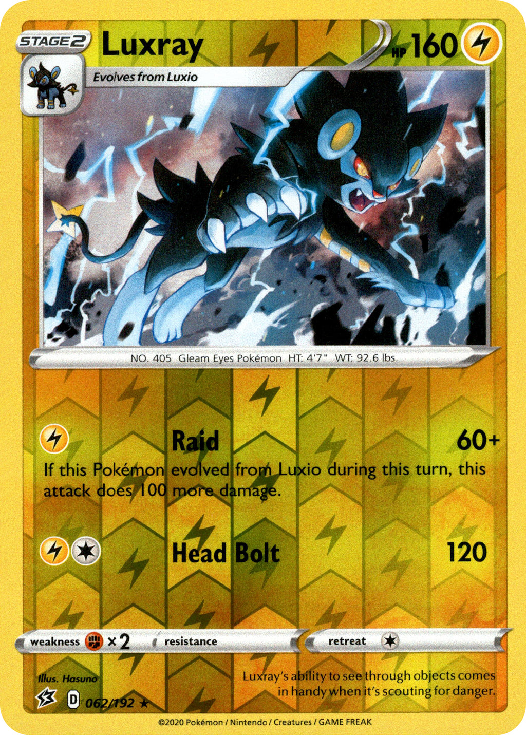Toys Hobbies Collectible Card Games Luxray 62 Holo Nm Pokemon Tcg Cards From Rebel Clash Shinx 60 Luxio 61 Marinacape Bg