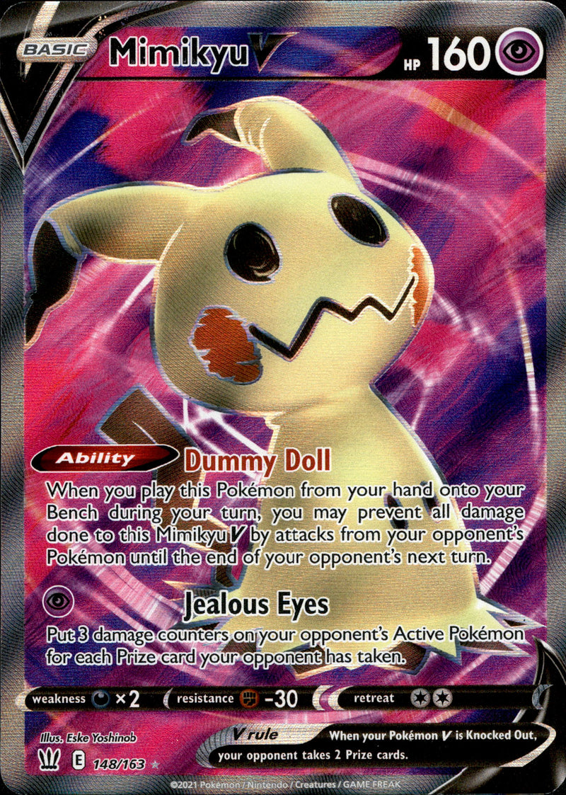 Mimikyu V Full Art 148/163 Battle Styles Card Cavern Trading