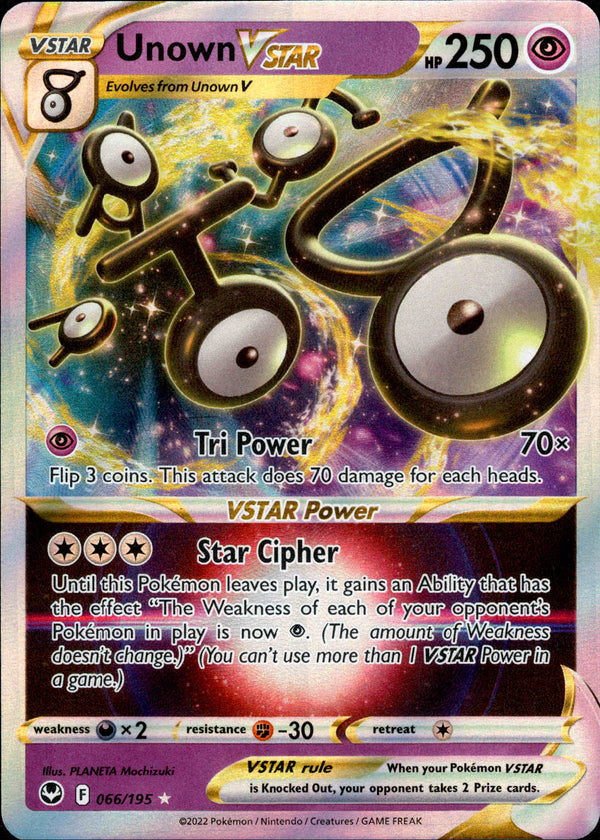 Unown V 177/195- Silver Tempest - Full Art - Pokemon Ultra Rare Card - Holo  Foil