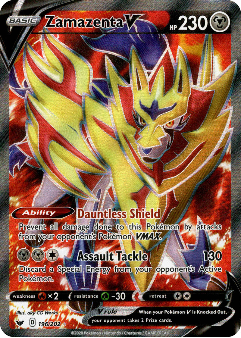 Full Art Ultra Rare Near Mint Pokemon Sword And 196 2 Zamazenta V Collectible Card Games Maisonconsulting Toys Hobbies