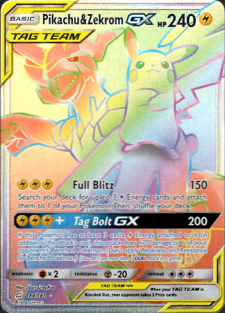 Pikachu Zekrom Gx Hyper Rare 184181 Team Up