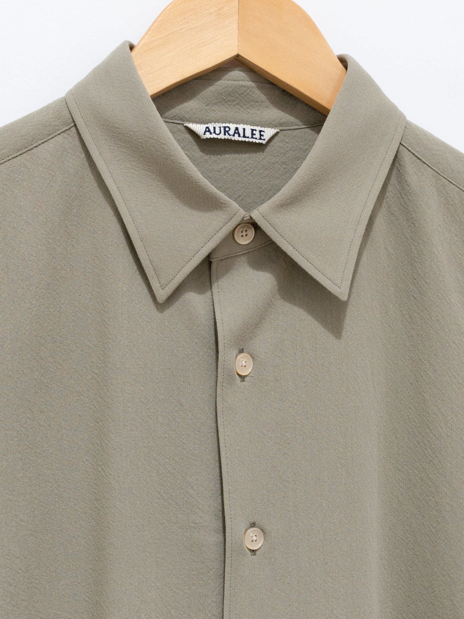 Hard Twist Wool Viyella Shirt - Light Khaki