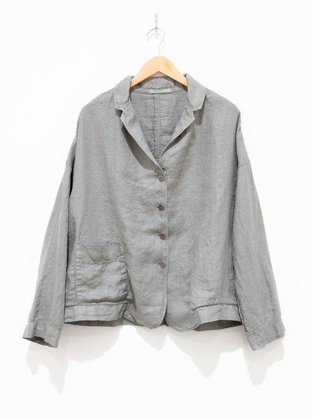 Namu Shop - Album di Famiglia Linen Loose Blazer - Stone Gray