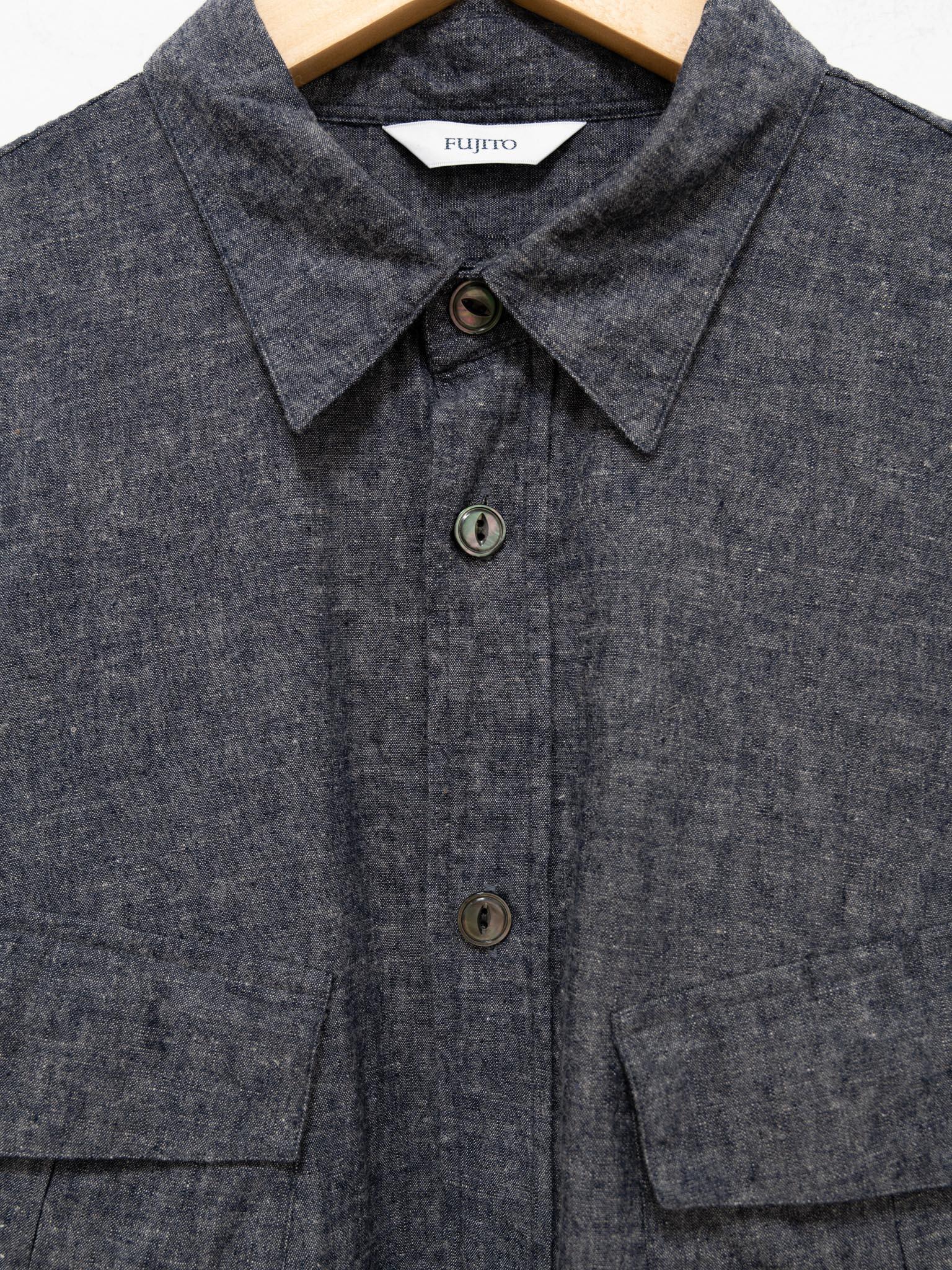 Namu Shop - Fujito Fatigue Shirt - Black Chambray