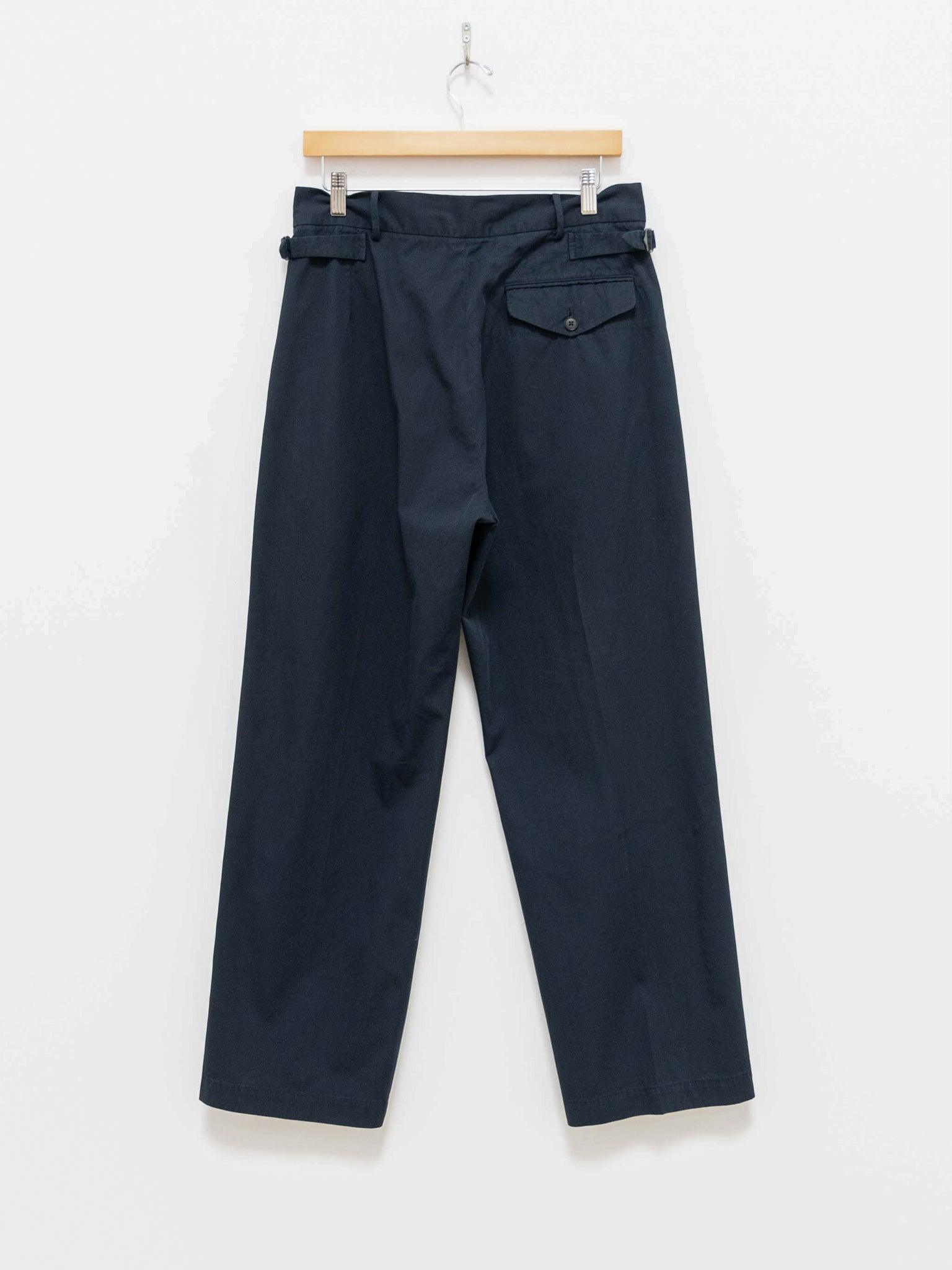 2 Pleat Straight Trousers - Navy