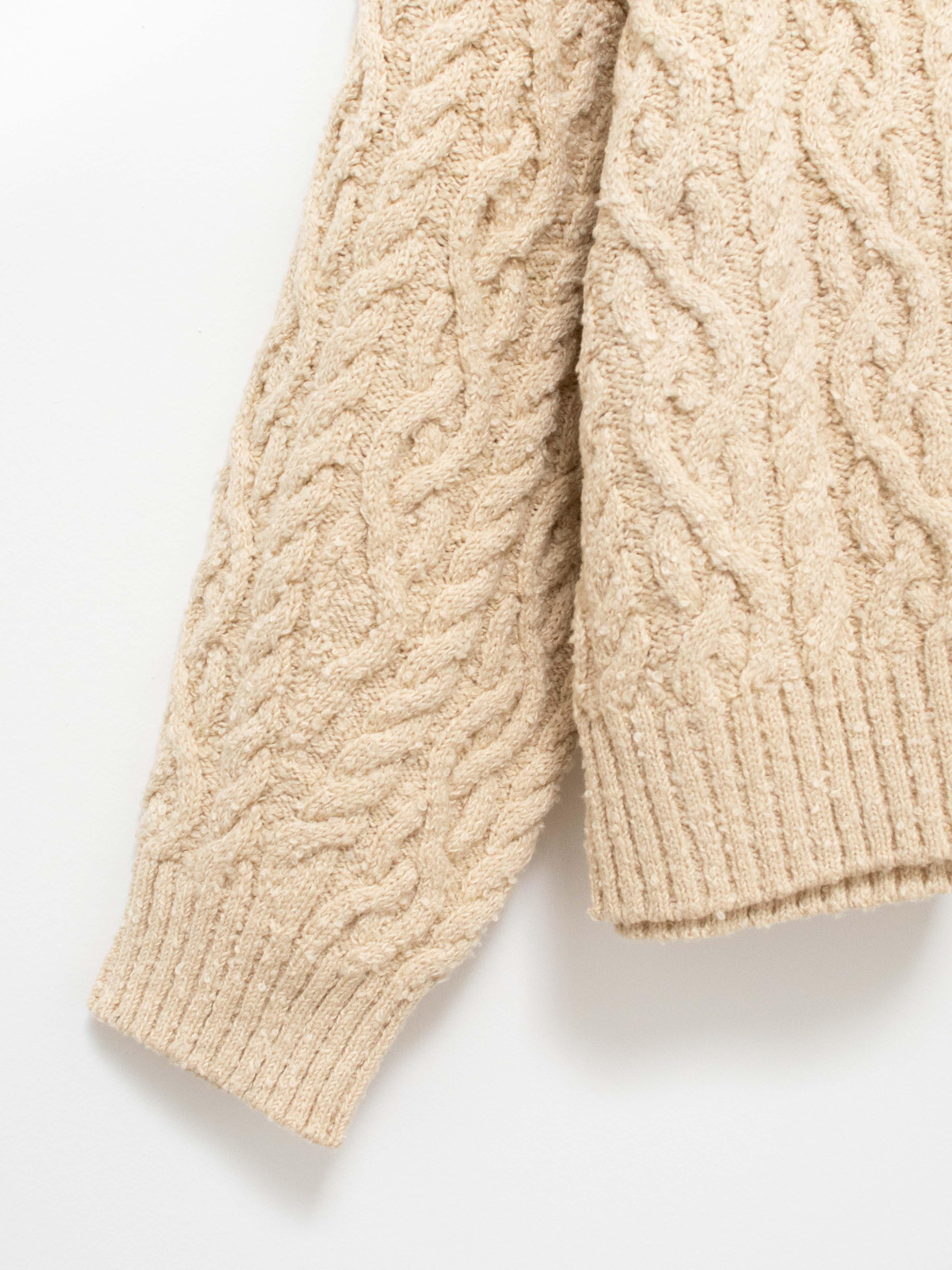 Namu Shop - Unfil French Merino Cotton Boucle Cable Knit Sweater