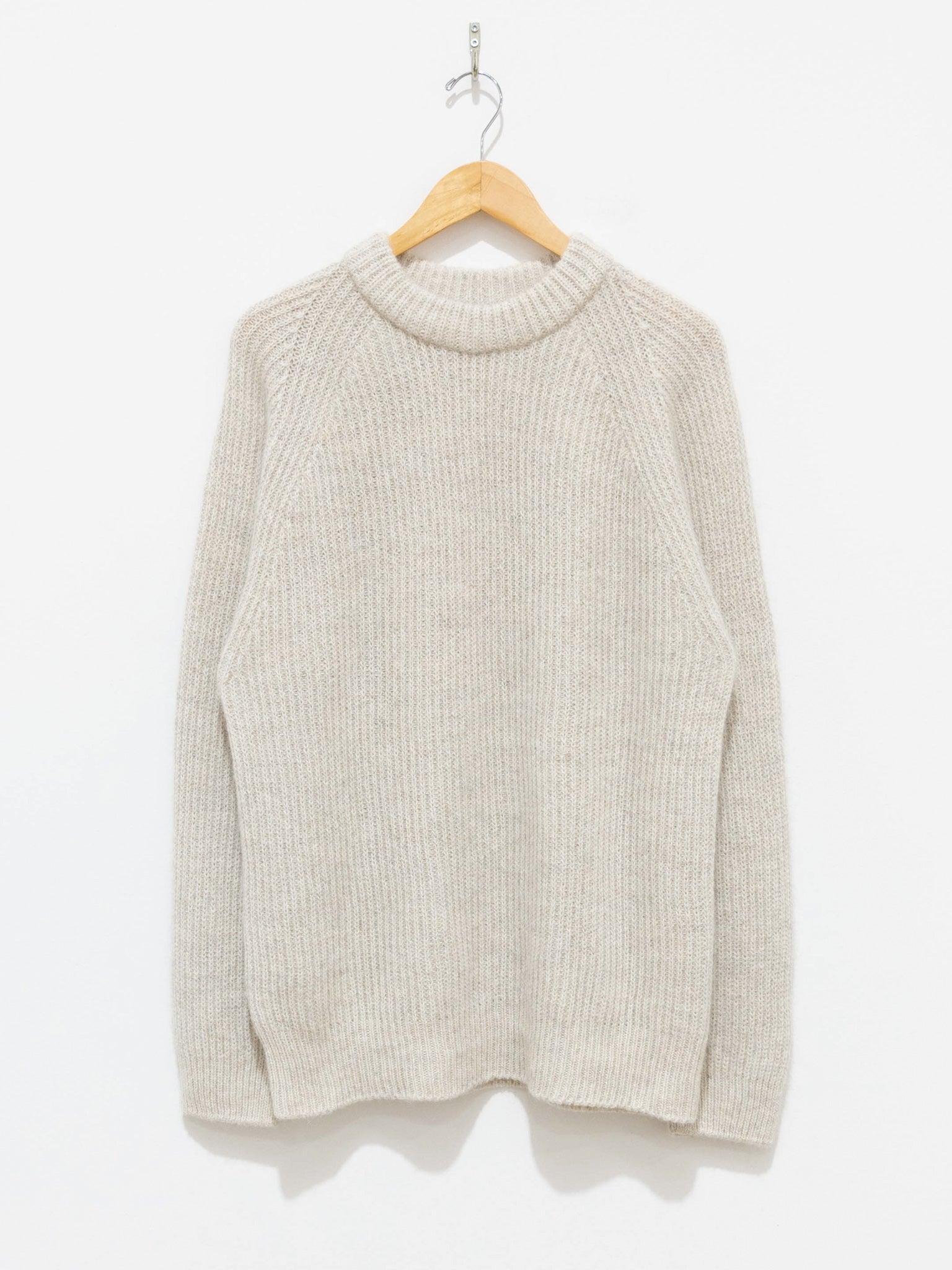 Royal Baby Alpaca Ribbed Knit Sweater - Off White Mix