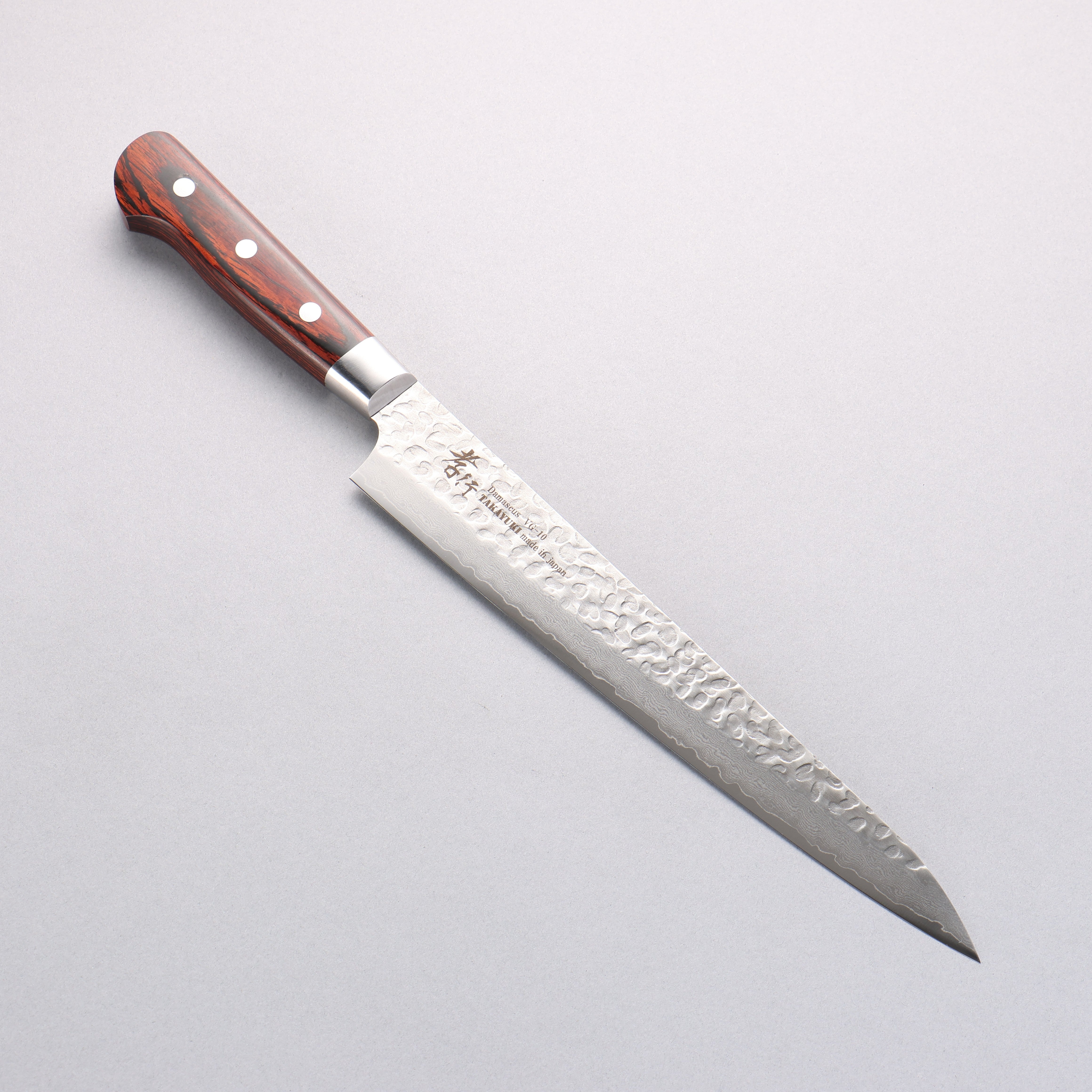 Sakai Takayuki VG10 33 Layer Damascus Sujihiki  240mm Mahogany Pakka wood Handle