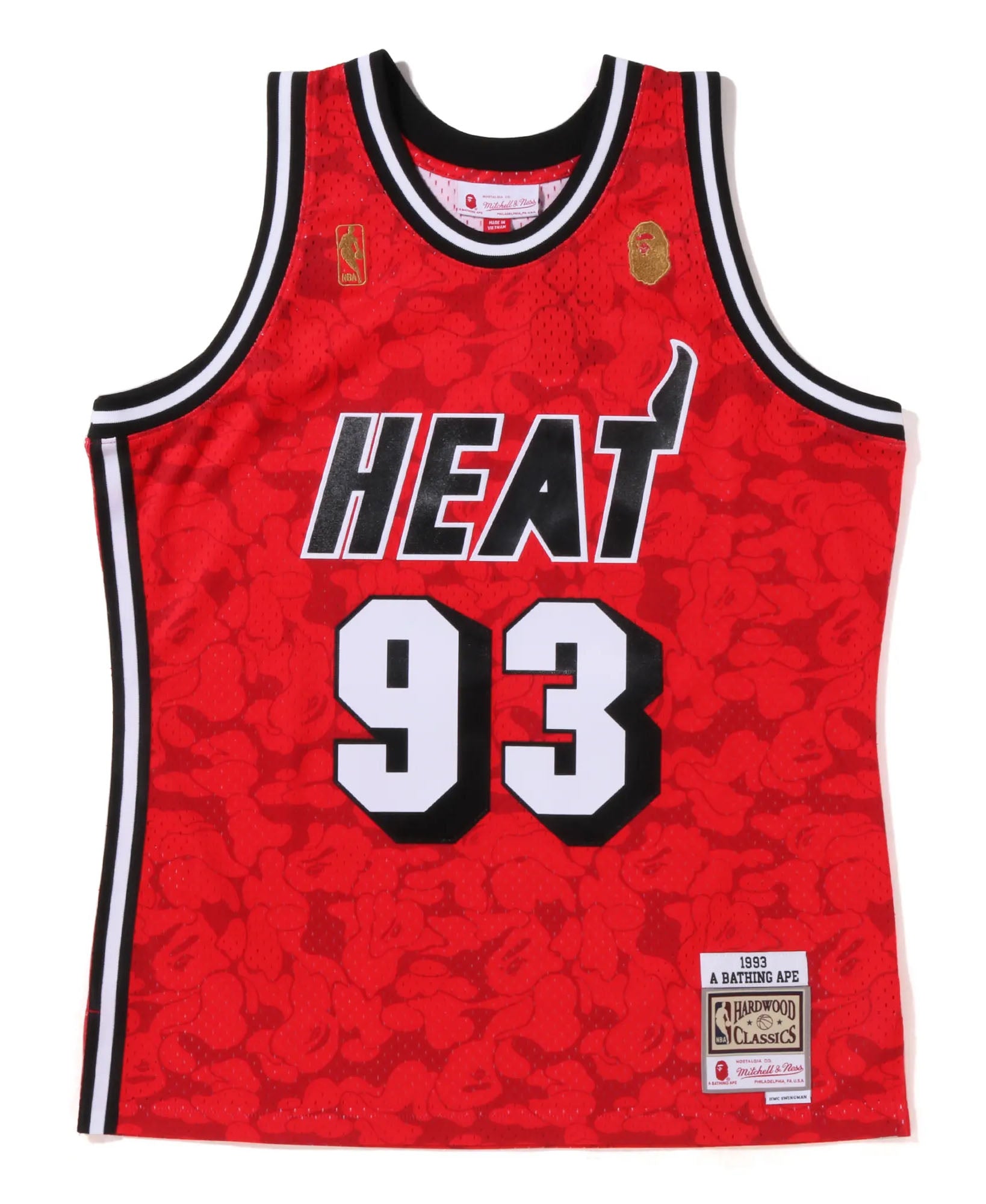 A BATHING APE BAPE x M&N Mitchell & Ness MIAMI HEAT JERSEY TANK