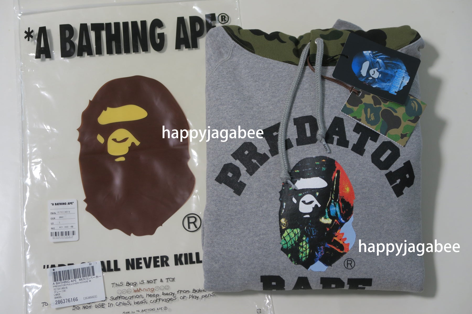 bape x predator pullover hoodie black