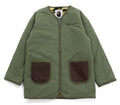 A BATHING APE Ladies' STA LEATHER PATCH NO COLLAR JACKET