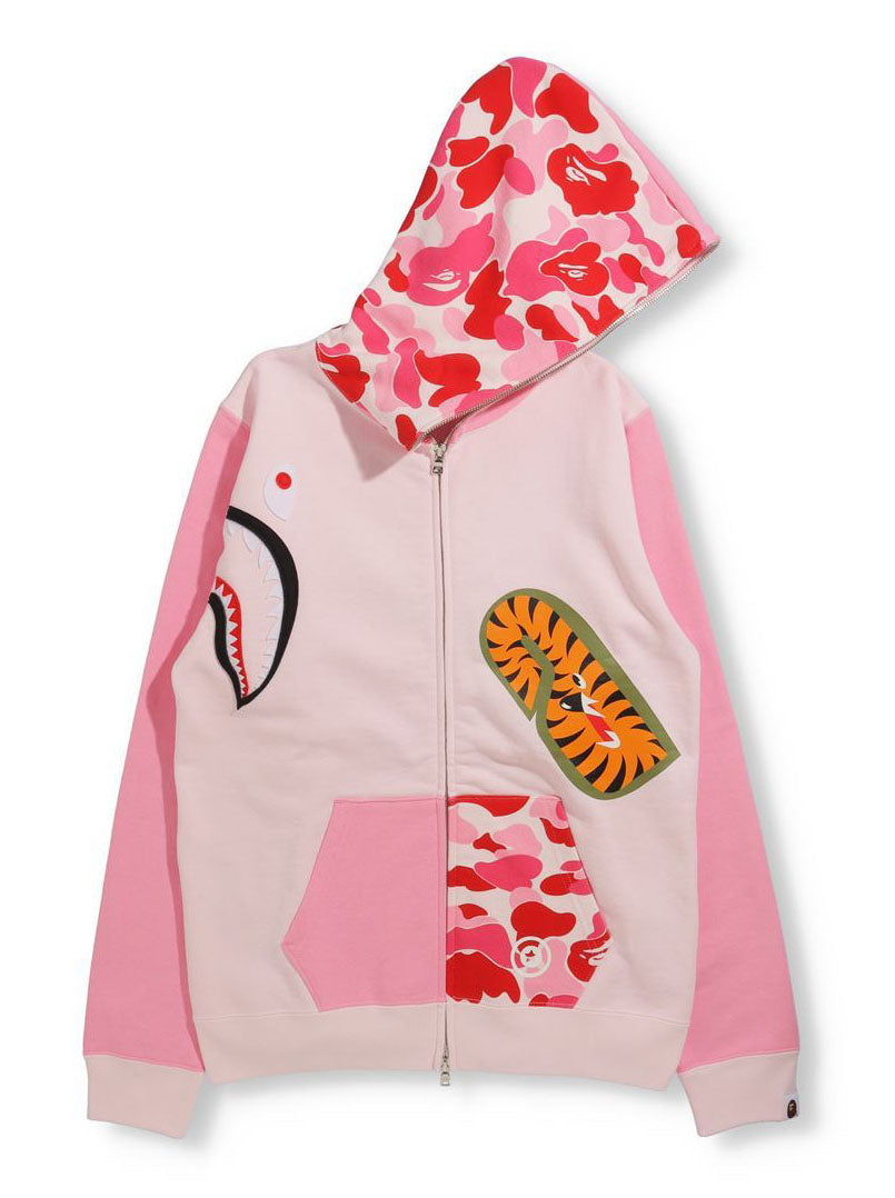 A BATHING APE Ladies' BIG ABC CAMO MULTI SHARK FULL ZIP HOODIE