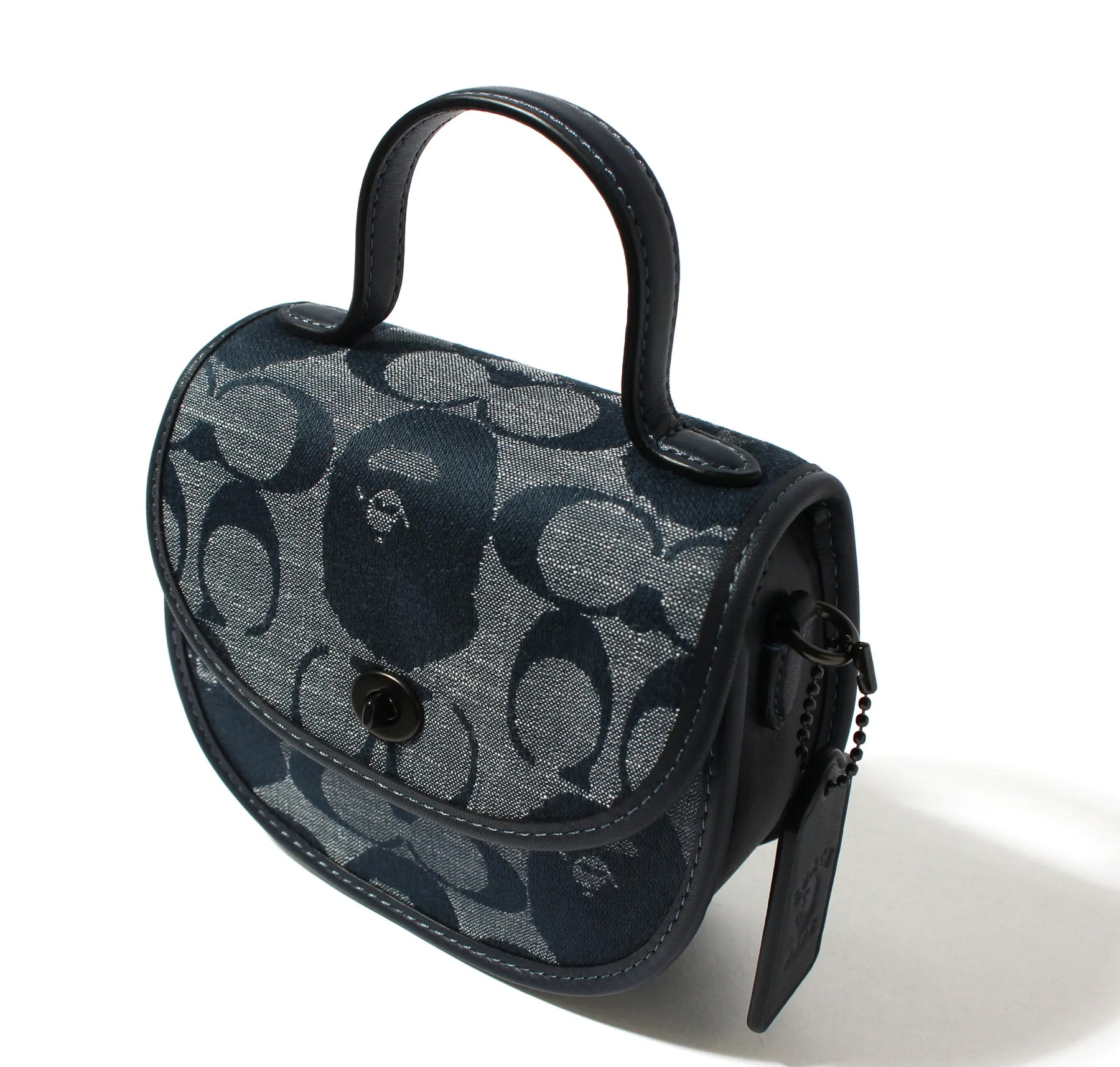 A BATHING APE LADIE'S BAPE x COACH MINI TOP HANDLE SADDLE