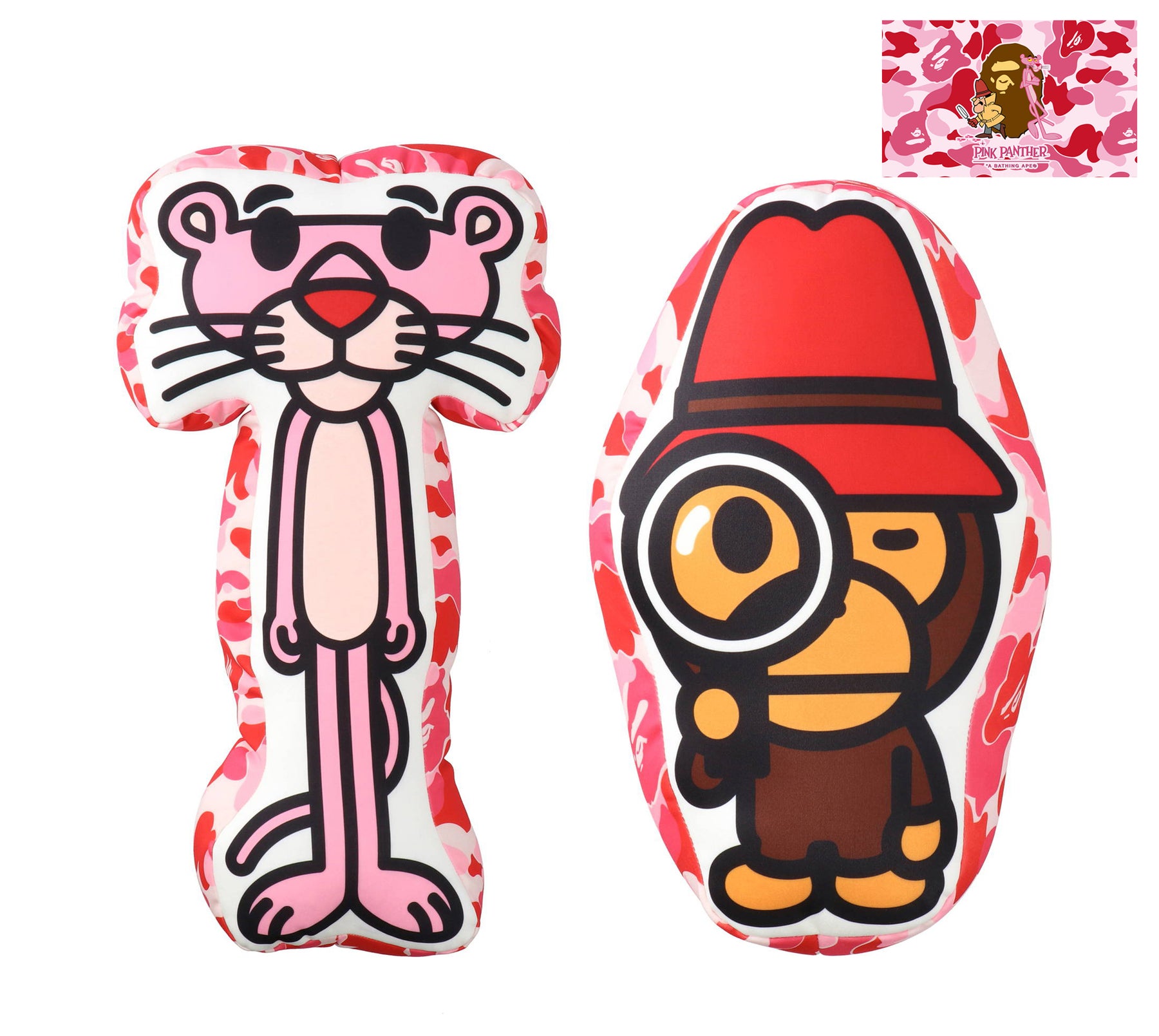 A BATHING APE BAPE x PINK PANTHER BABY MILO FLUFFY BEADS CUSHION