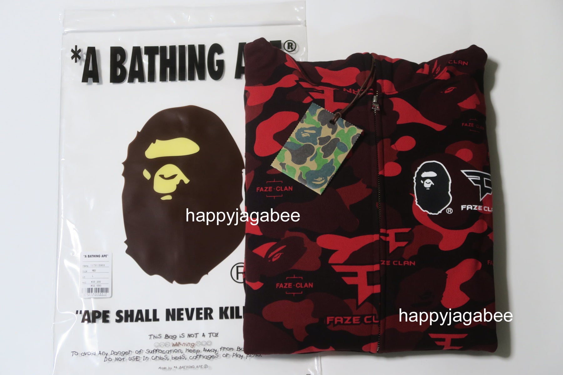 A BATHING APE BAPE x FAZE CLAN FULL ZIP HOODIE – happyjagabee store