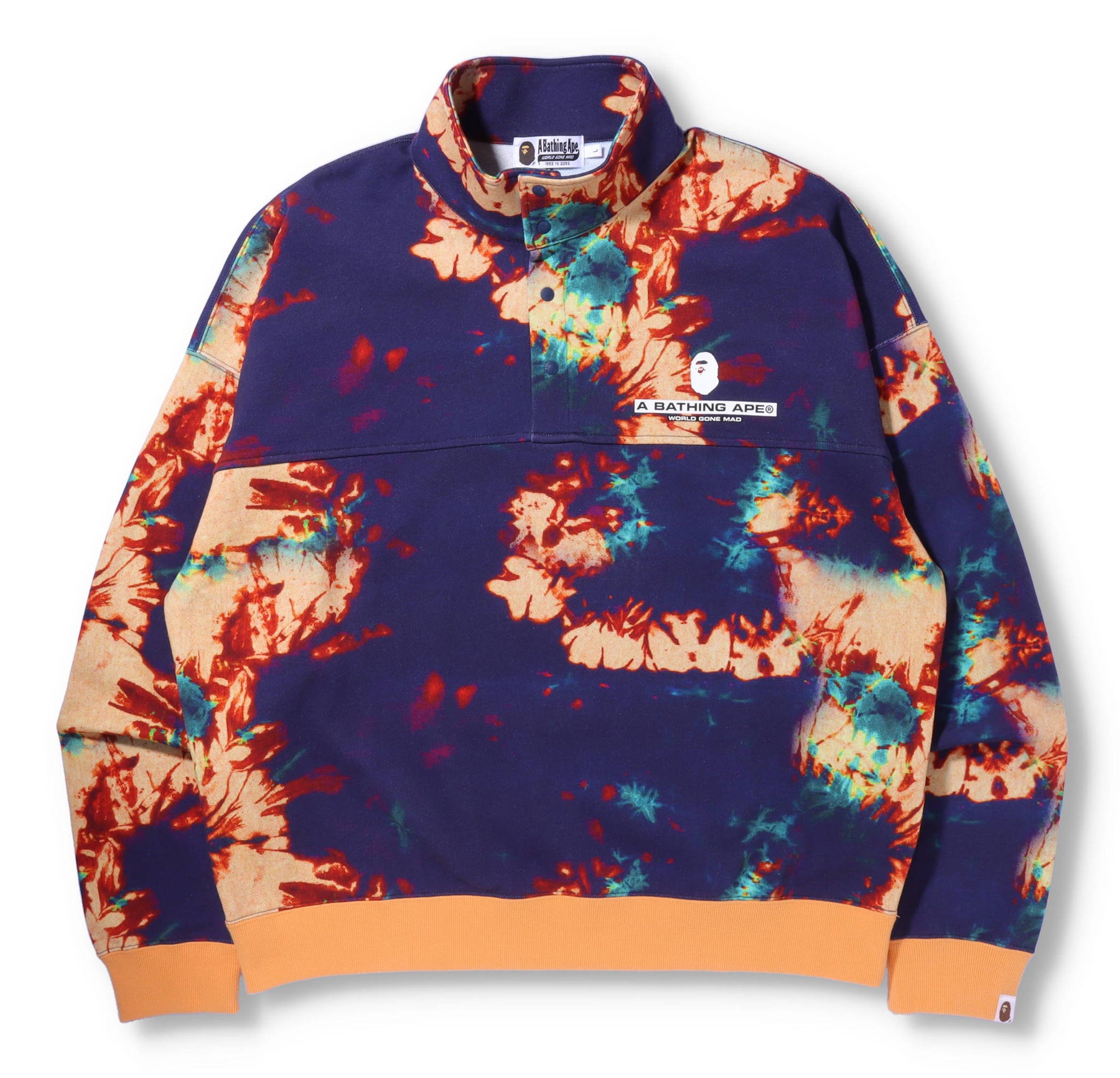 A BATHING APE TIE DYE STAND COLLAR LOOSE FIT SWEAT – happyjagabee