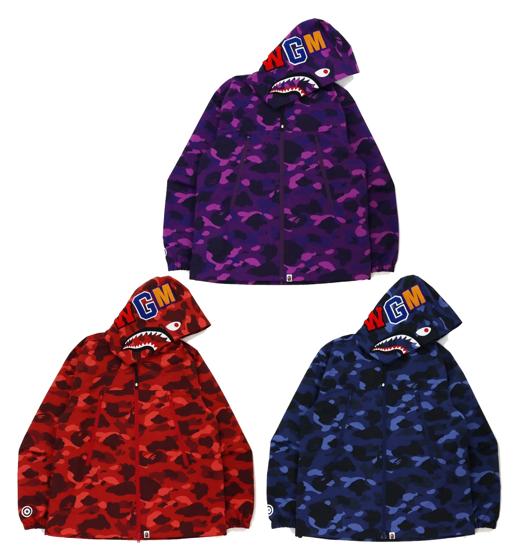 A BATHING APE COLOR CAMO SHARK HOODIE JACKET – happyjagabee store