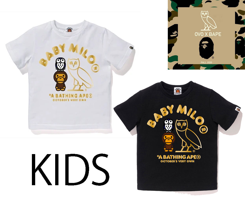 A Bathing Ape X October S Very Own Ovo Kids Ovo Bape Baby Milo Tee Happyjagabee Store - bape x ovo roblox