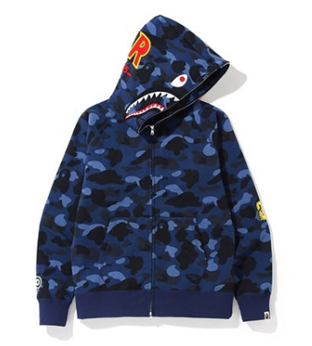 bape color camo shark full zip hoodie