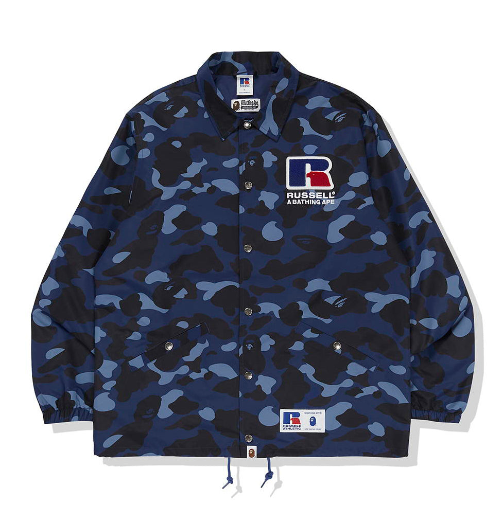 白木/黒塗り A BATHING APE RUSSELL コーチジャケット 上下