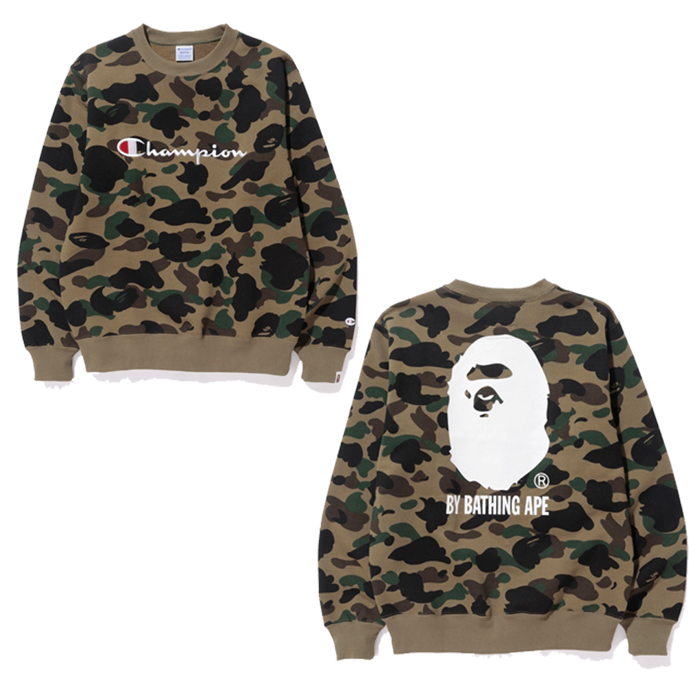 champion camo crewneck