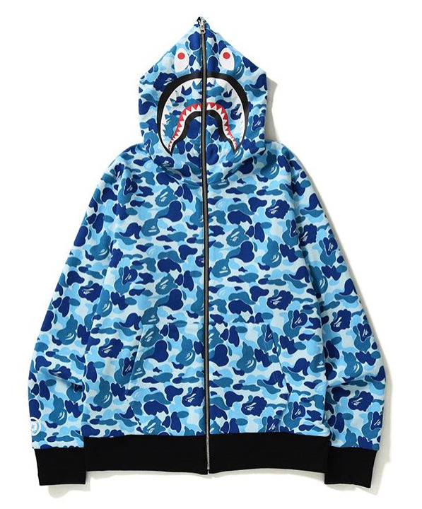 bape abc shark full zip hoodie blue